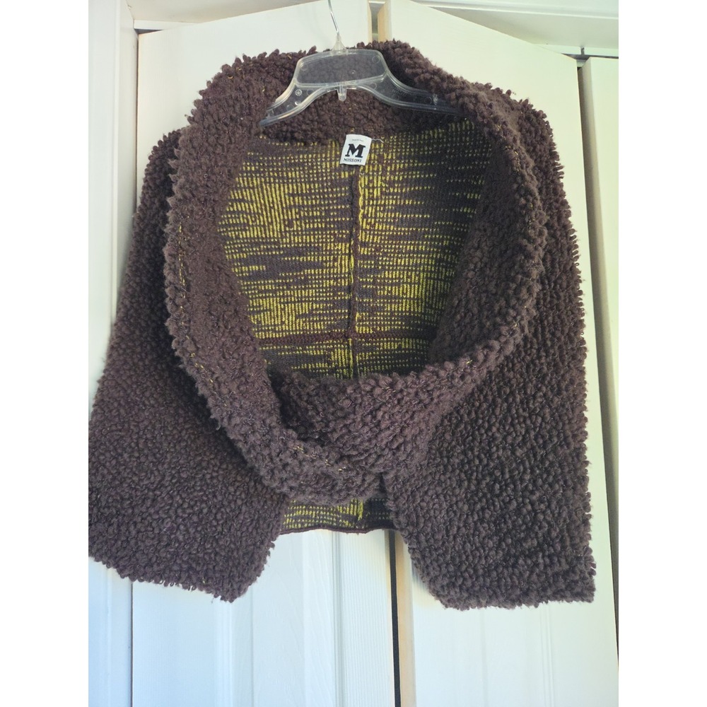 Missoni Chunky Knit Cape Poncho Soft Chunky Designer Wrap Fleece Wool Blend
